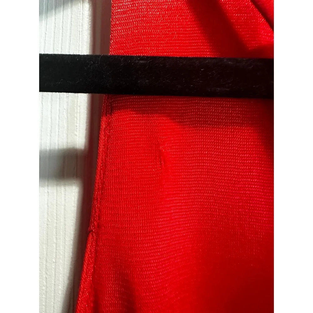 Buttons Red Dress Size L with Zip Back - Picture 6 of 7